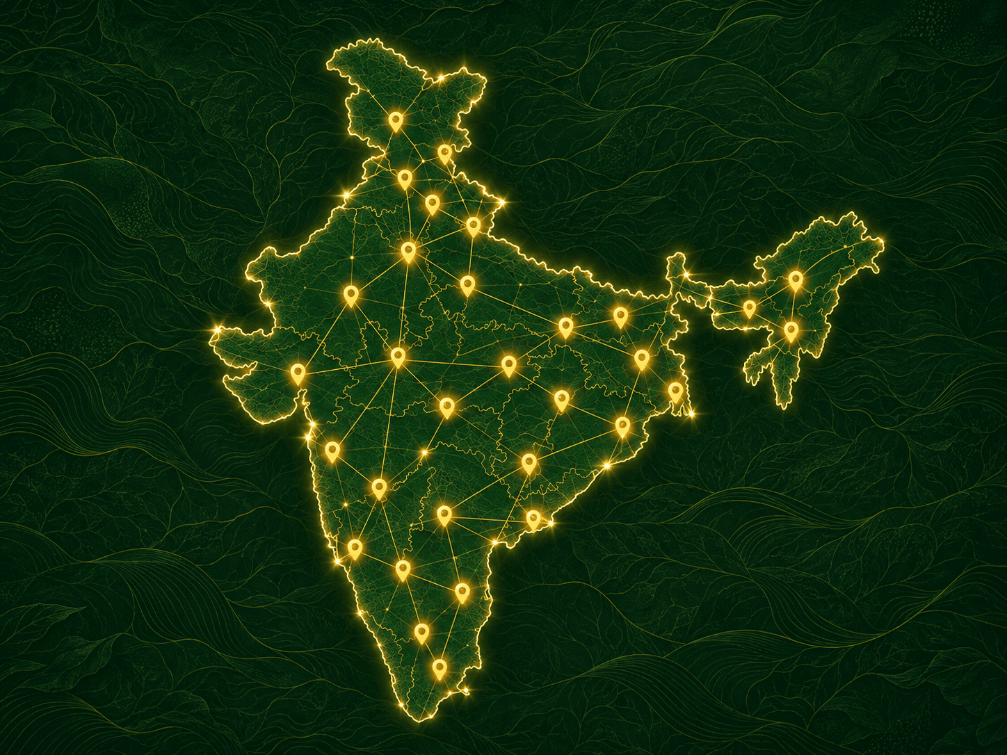 Map illustrating Ginni's distribution across India
